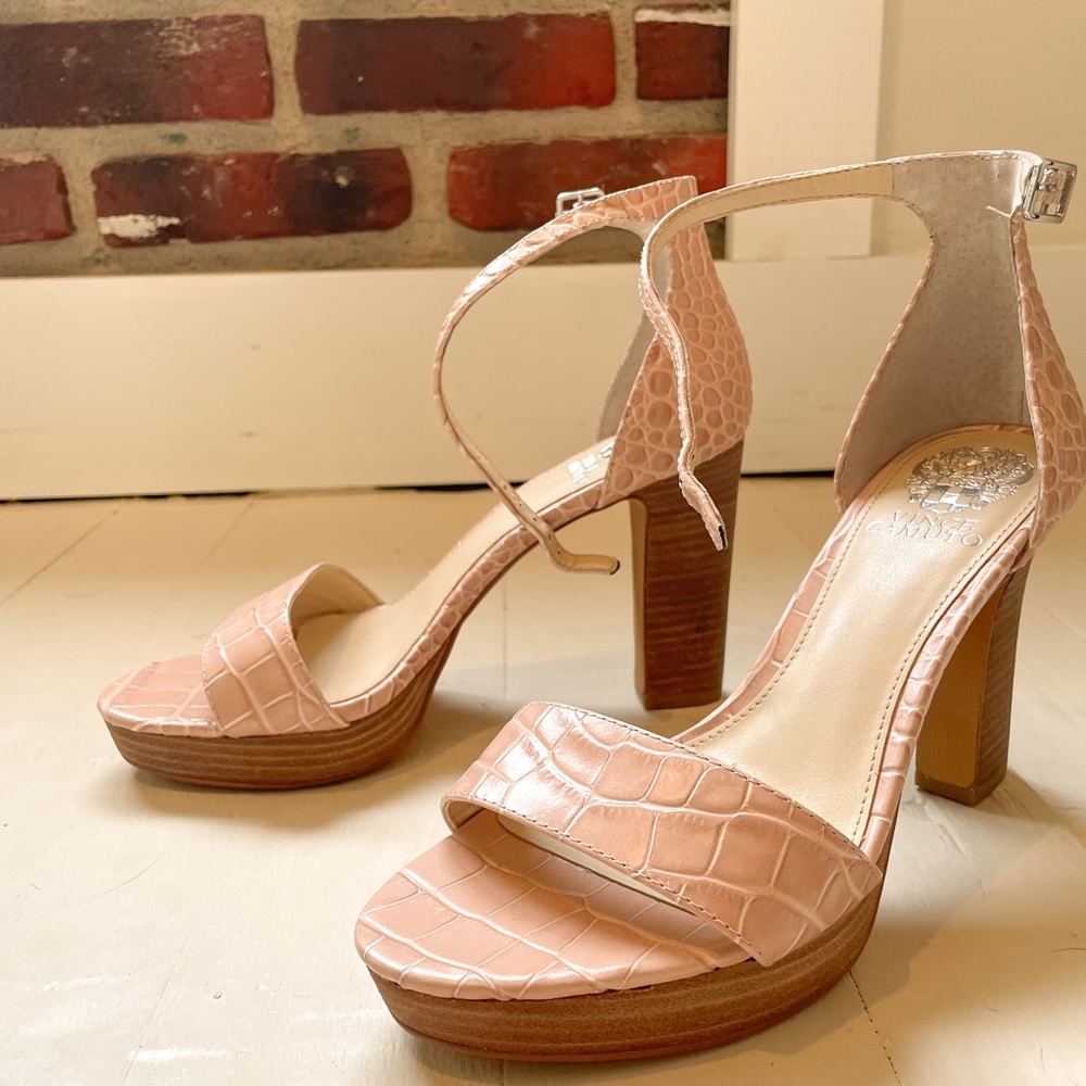 New Vince Camuto Women's Sathina, Two Tone Croco - Blush